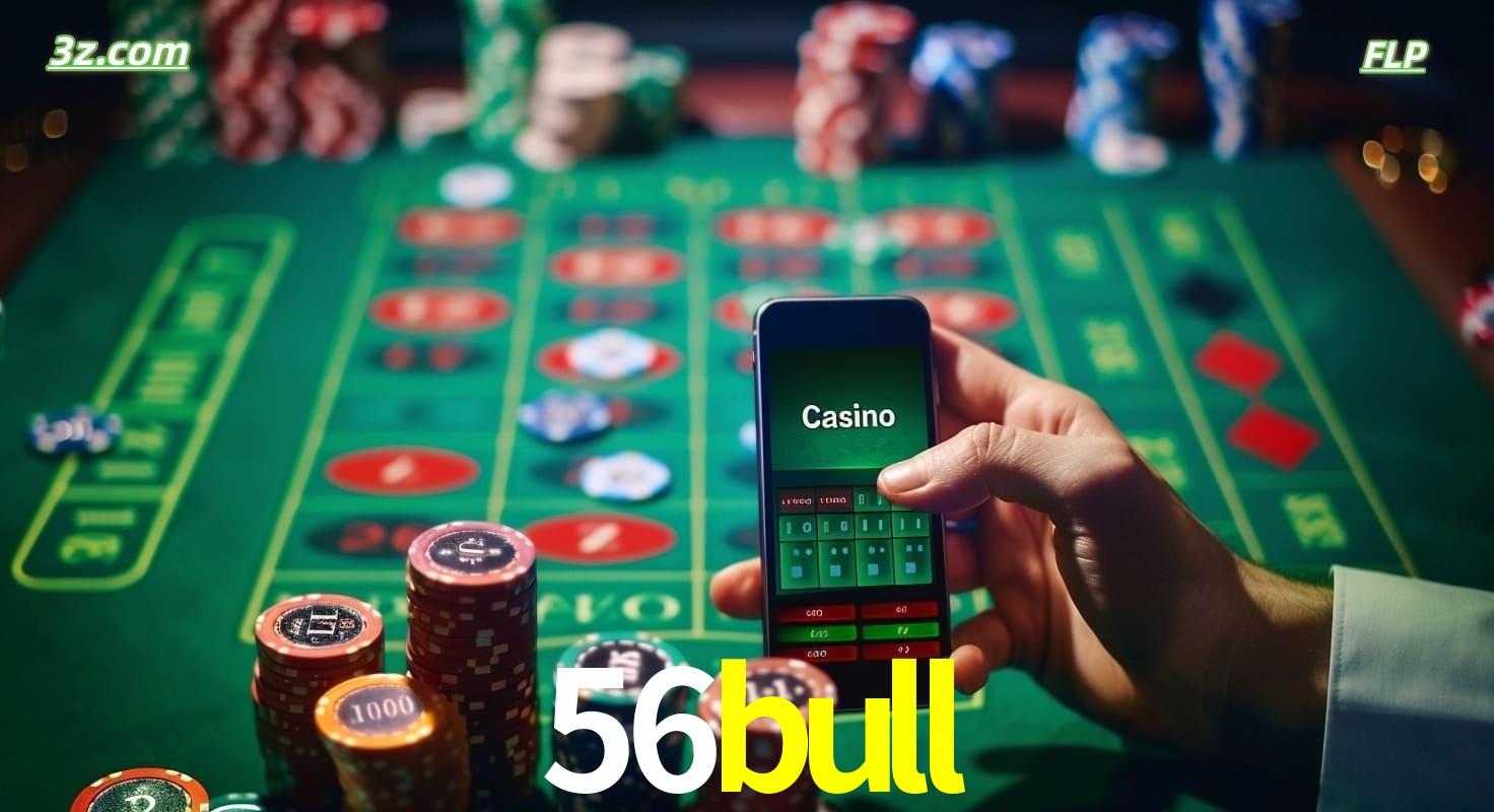 Cassino online móvel 56bull com apostas em roleta e fichas de pôquer