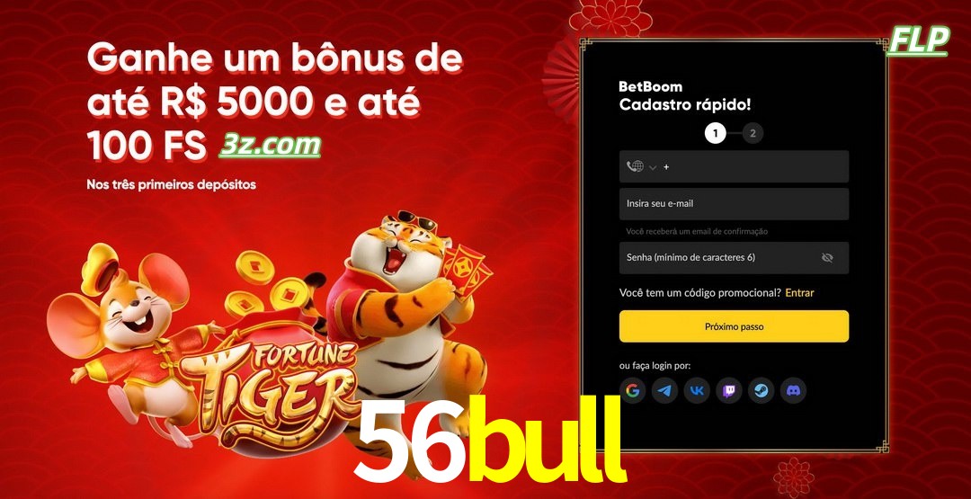 56bull cassino Brasil bônus de boas-vindas até R$5000 e 100 free spins