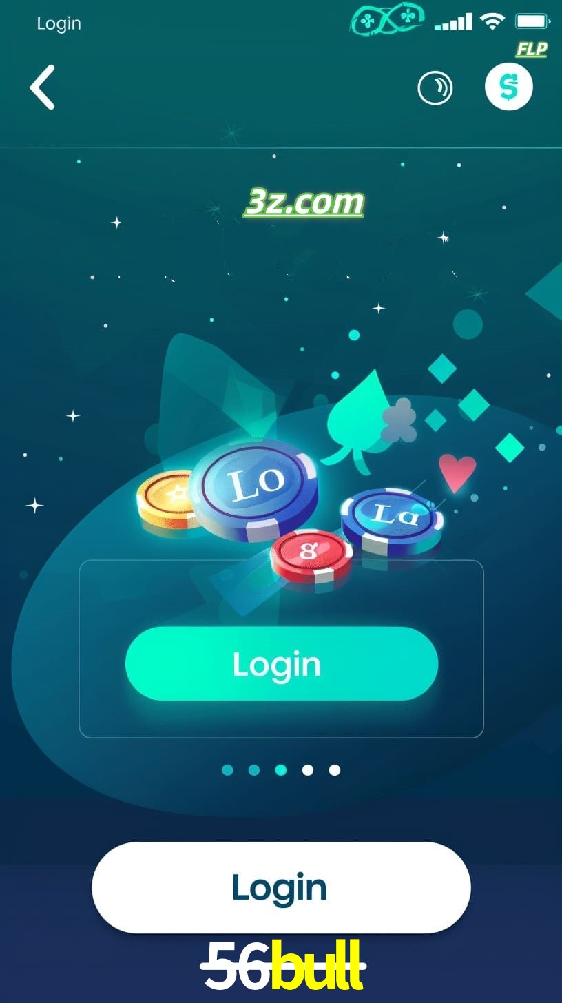 Login no aplicativo de cassino online 56bull Brasil com bônus de boas-vindas